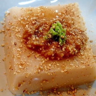 醤油麹と柚子胡椒で　❤ピリ甘ゴマピーナツ豆腐❤